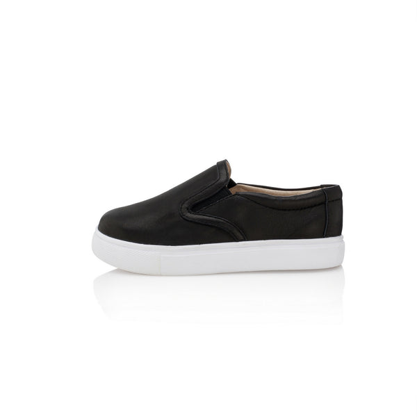 Joyce slip-on sneakers for kids in jet black.  Matching shoes for women and kids (mommy and me).