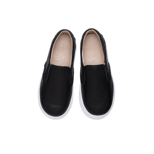 Joyce slip-on sneakers for kids in jet black.  Matching shoes for women and kids (mommy and me).