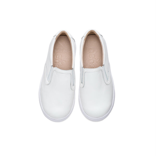 Joyce slip-on sneakers for kids in powder white.  Matching shoes for women and kids (mommy and me).
