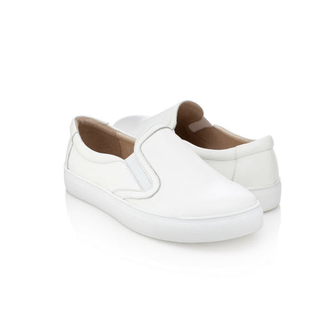 Joyce slip-on sneakers for women in powder white.  Matching shoes for women and kids (mommy and me).