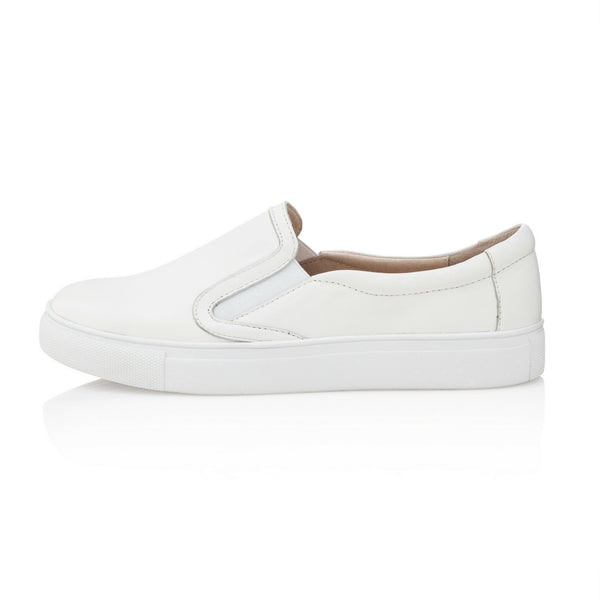 Joyce slip-on sneakers for women in powder white.  Matching shoes for women and kids (mommy and me).
