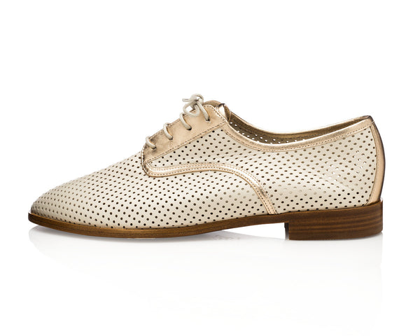 Lesly Derby Vanilla Gold for Women - Made in Italy