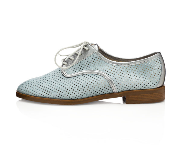 Lesly Derby Serenity Blue for Women - Made in Italy