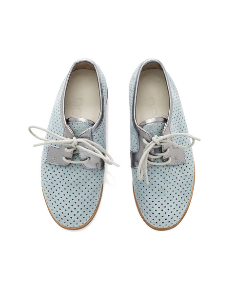 Lesly Derby Serenity Blue for Kids - Made in Italy