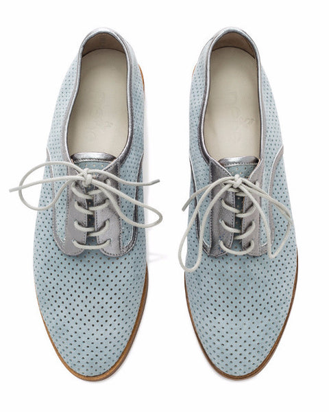Lesly Derby Serenity Blue for Women - Made in Italy