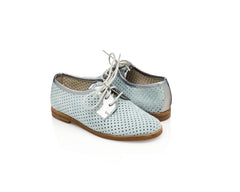 Lesly Derby Serenity Blue for Kids - Made in Italy