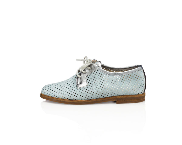 Lesly Derby Serenity Blue for Kids - Made in Italy