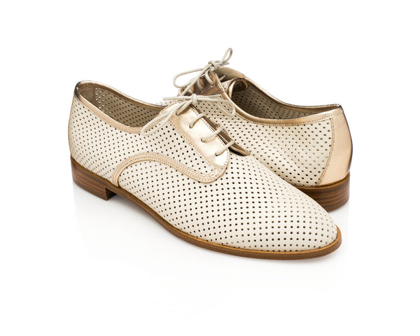 Lesly Derby Vanilla Gold for Women - Made in Italy